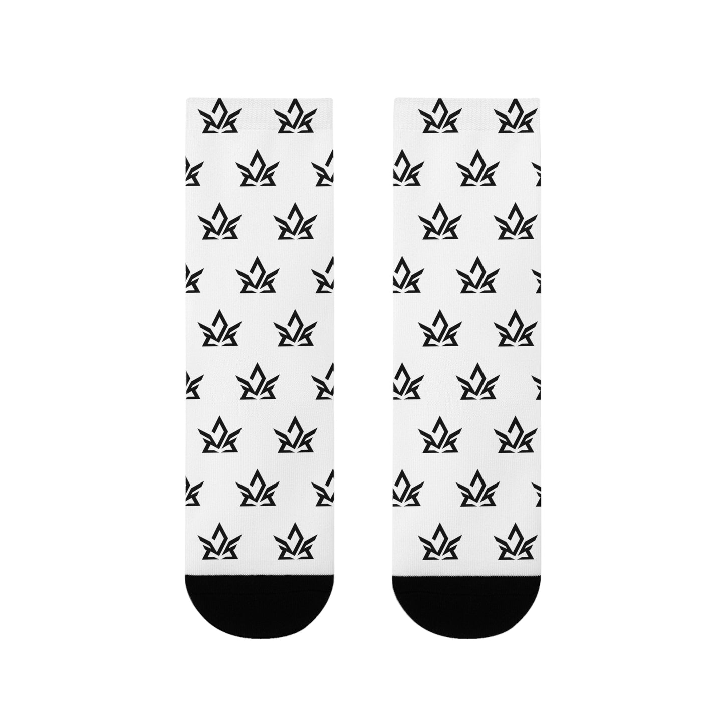 Stylish Sublimation Crew Socks with Trendy Black Pattern