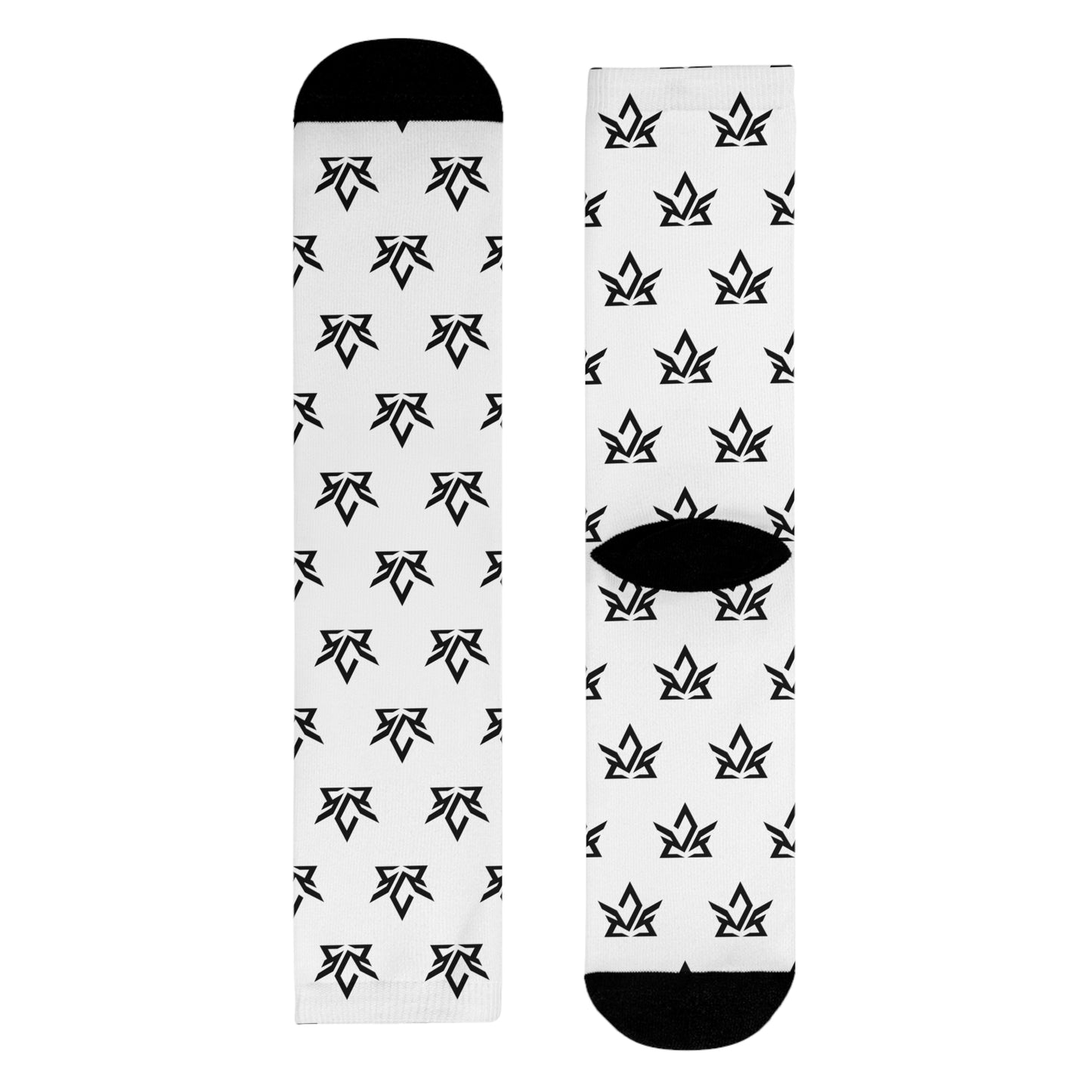 Stylish Sublimation Crew Socks with Trendy Black Pattern