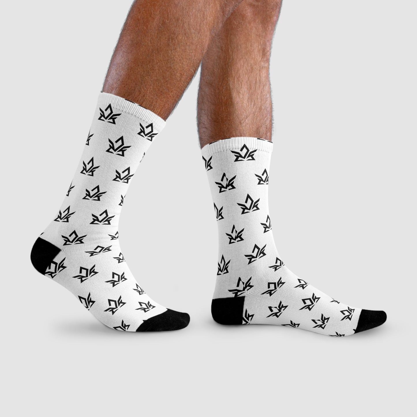 Stylish Sublimation Crew Socks with Trendy Black Pattern