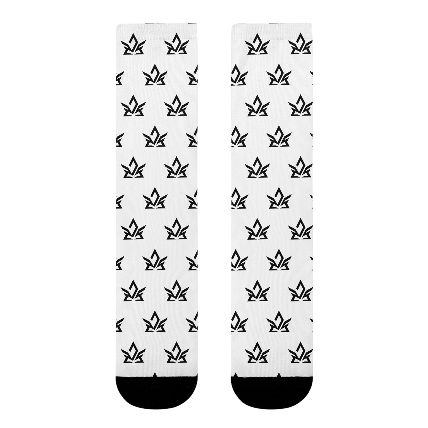 Stylish Sublimation Crew Socks with Trendy Black Pattern