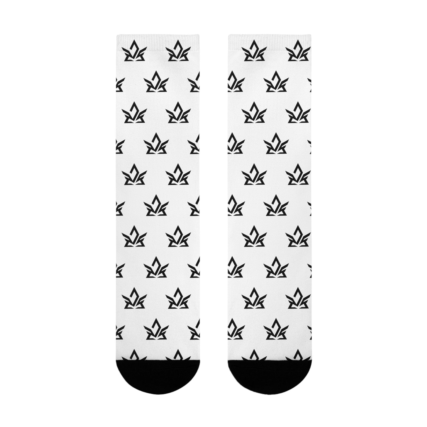 Stylish Sublimation Crew Socks with Trendy Black Pattern