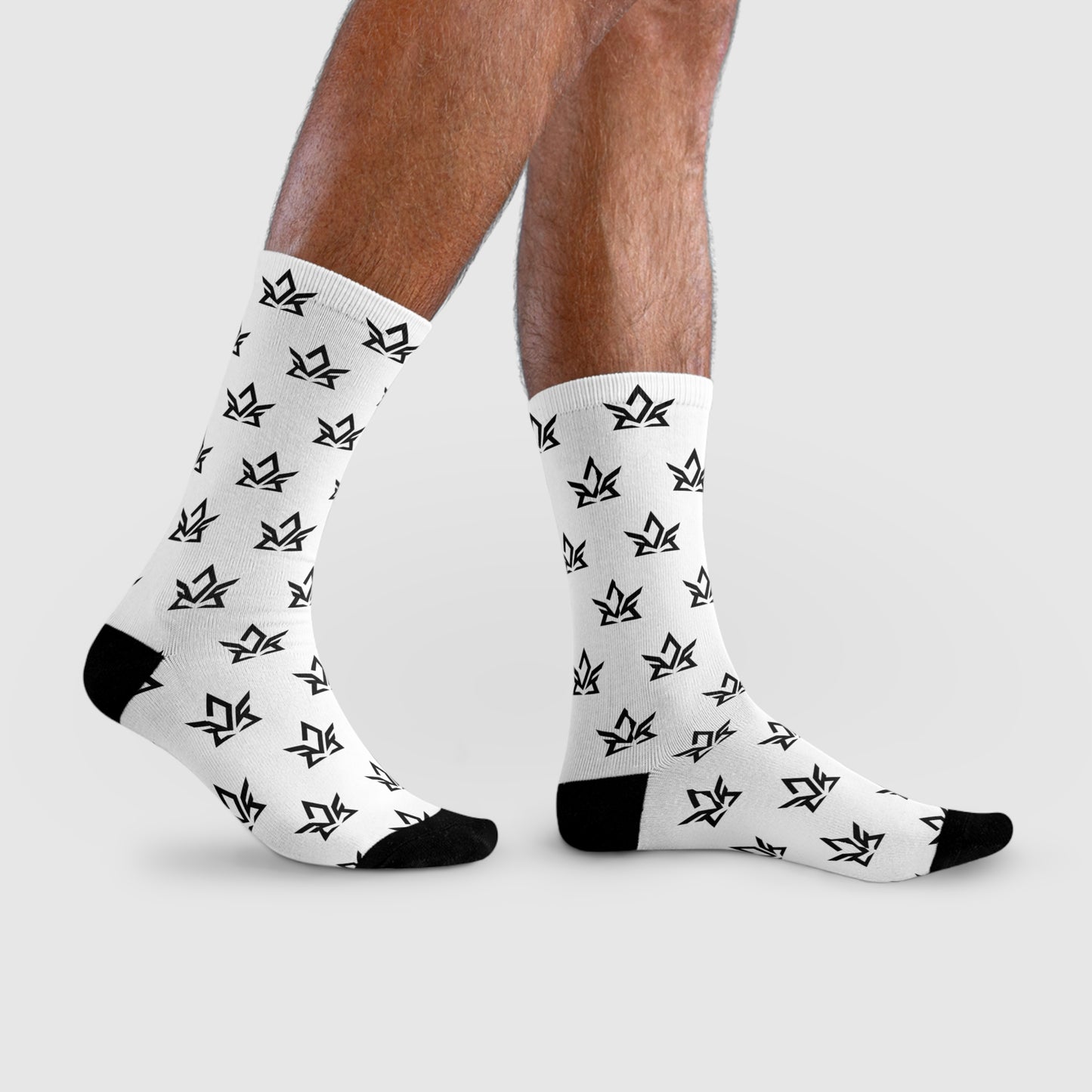 Stylish Sublimation Crew Socks with Trendy Black Pattern