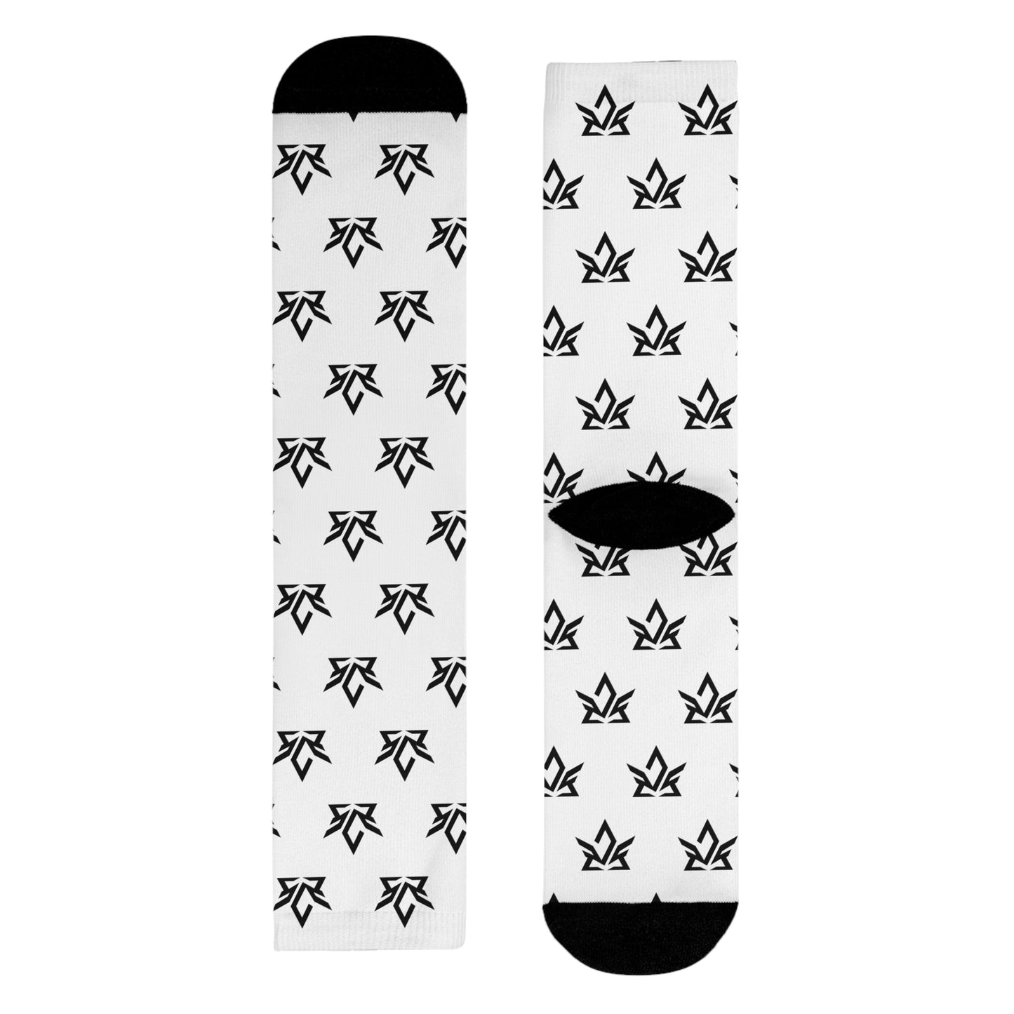 Stylish Sublimation Crew Socks with Trendy Black Pattern