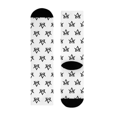 Stylish Sublimation Crew Socks with Trendy Black Pattern