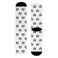 Stylish Sublimation Crew Socks with Trendy Black Pattern